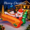 5.9FT Christmas Inflatable Toys Xmas Yard Decor Santa Snowman Decoration Christmas Lawn Home Party Supplies Gift with LED Lights