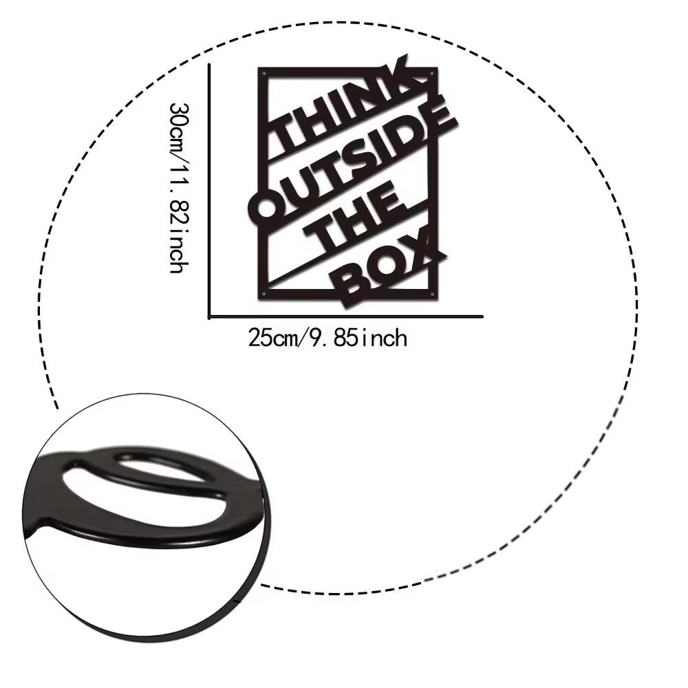 Мысли за пределами коробки" Металлическая табличка Современное украшение стены Стильное металлическое настенное искусство Идеальный подарок на новоселье Элегантный декор для спальни