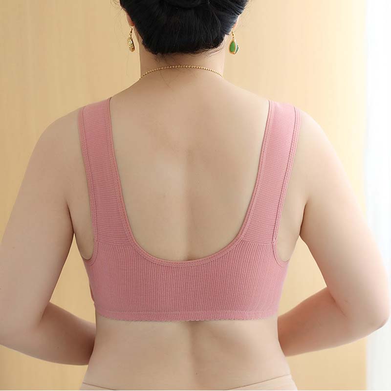 Бюстгальтеры с чашечками из хлопка, застежка-молния спереди, нижнее белье для женщин среднего и пожилого возраста, тонкий, без косточек, новый бюстгальтер больших размеров, новый с нитками