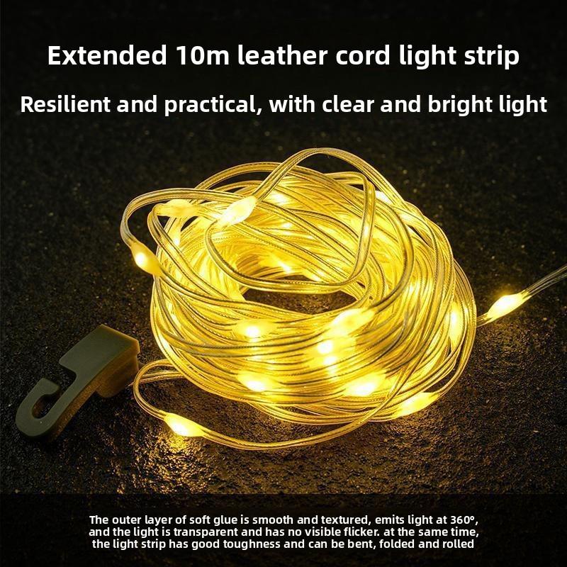 Outdoor Camping Light Rechargeable Outdoor Tent Colorful Atmosphere Light Rechargeable Super Long Lighting Light Storage Tape Measure Light