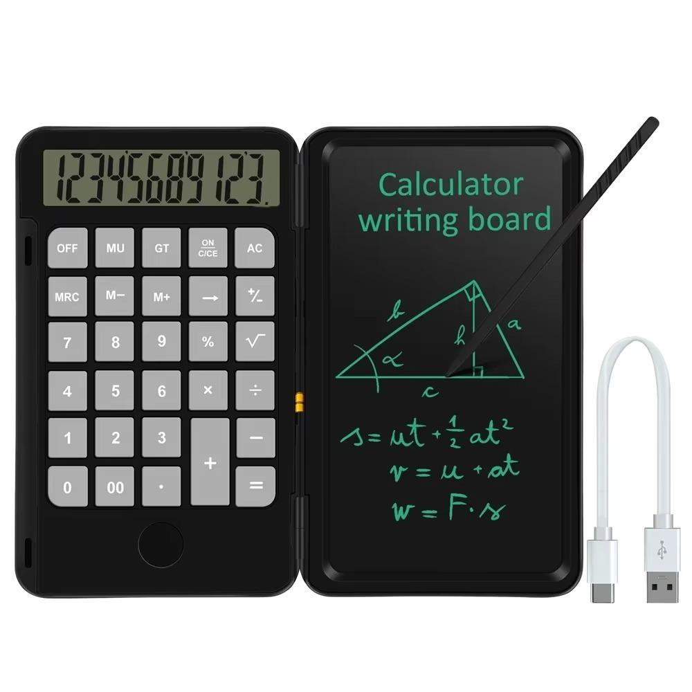 Writing Pad Math Calculator with LCD Notepad Accounting Calculator Drawing Pad for School Office