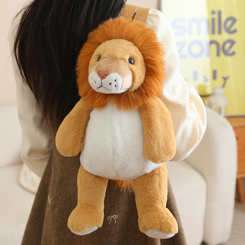 Plush Animal Backpack Sloth Lion Sheep Lemur Giraffe Rabbit Deer Elephant Stuffed Toy Cute Soft Kawaii Boys Girl School Bag Gift