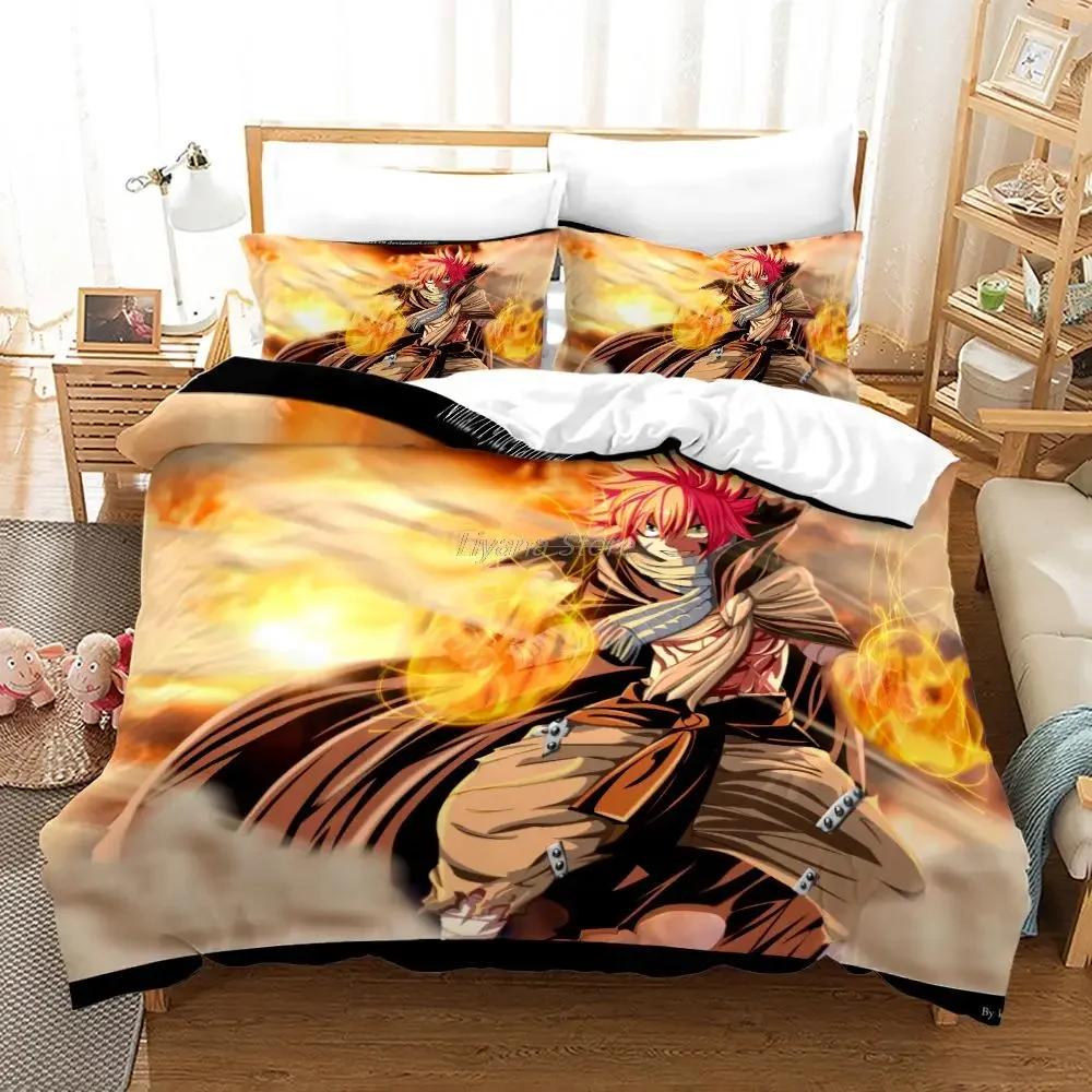 Комплект постельного белья «Fairy Tail», односпальный, полный, Queen King Size, Kawaii, комплект постельного белья в стиле аниме для взрослых, детский комплект пододеяльников для спальни, 3D принт 012
