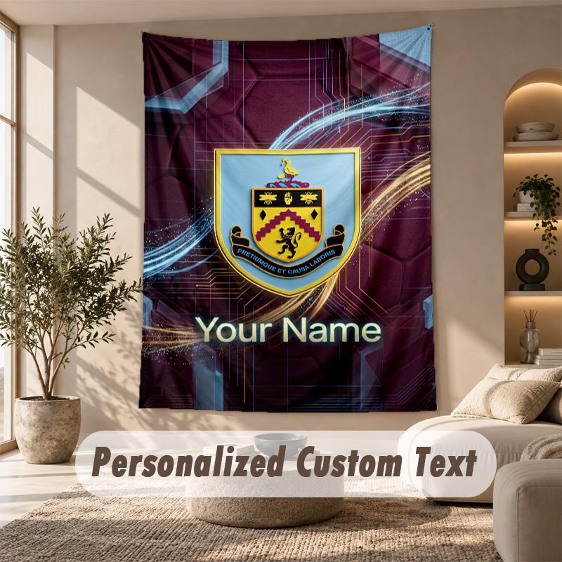 Tapestry Custom Name Text, Wall Hanging Tapestry Home Room DecorBurnley Football