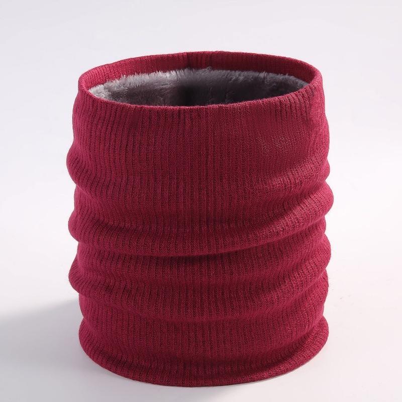 Winter Knitted Neck Cover Outdoor Warm Neck Cover Solid Color Men's and Women's Double-layer Pullover and Velvet Scarf