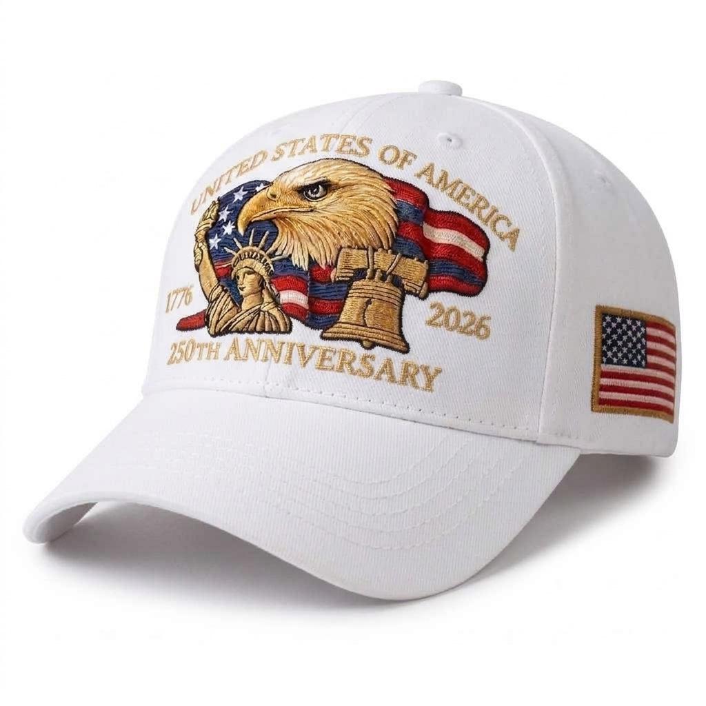 Limited Edition 250th Anniversary USA Eagle & Statue of Liberty Embroidered Baseball Cap, Unisex Adjustable