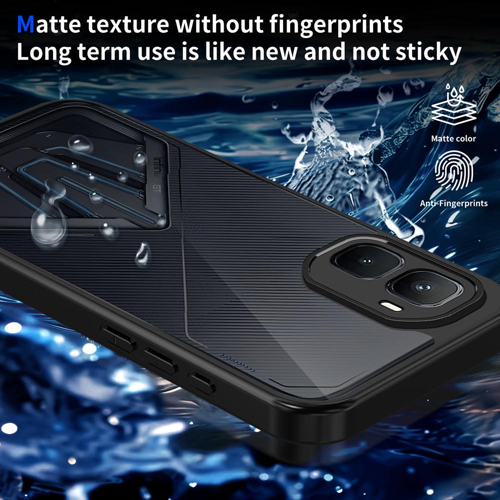 KEYSION Матовый Полупрозрачный Черный Чехол для Телефона для Infinix GT 50 Pro Силикон+ПК Противоскользящая Ударопрочная Крышка для Infinix GT 50 Pro