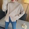 Women's Half Turtleneck Sweater - 2025 Autumn/Winter Fashion, Loose Fit, Versatile, Slimming, Split-Knit Design