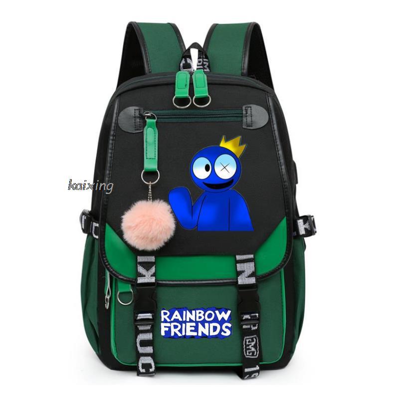 USB Рюкзак для девочек Rainbowfriends Школьная сумка Сумка для путешествий для молодых леди