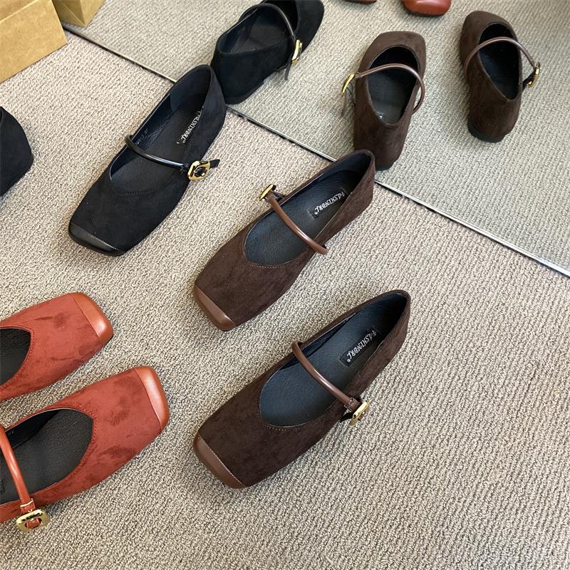 Модные женские бархатные туфли на плоской подошве с квадратным носком, мягкие балетки, женские повседневные балетки, классические женские туфли