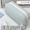 Simplicity Solid Color Pen Bag Zipper Design Portable Pencil Case Large Capacity Stationery Bag Gift Back To School