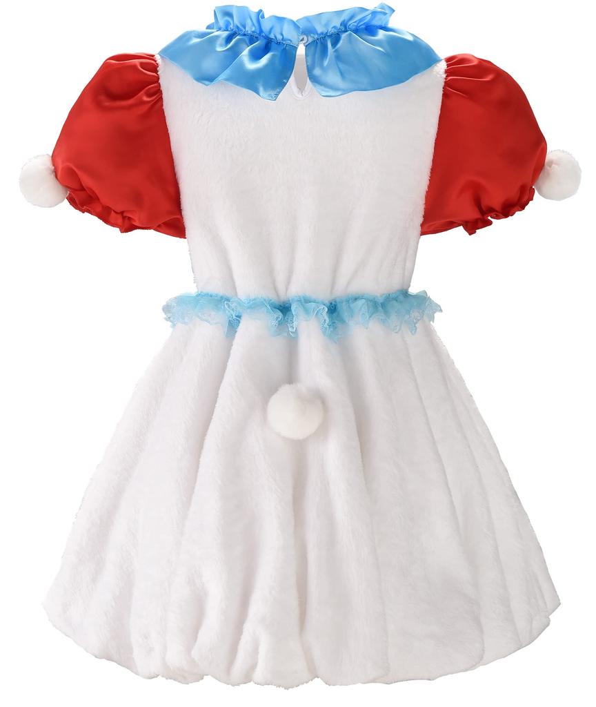 ReliBeauty Косплей-платье Белого Кролика для костюма на Хэллоуин для Watch Bunny Marshmallow Детское на день рождения Повязка на голову с кроличьими ушками Размер 120 Детское, Девочки, Кролик,