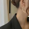 Korean Stylish Cross Arc Long Drop Earrings for Women Fashion Simple Hanging Dangling Earrings Jewelry Female Christmas Gift