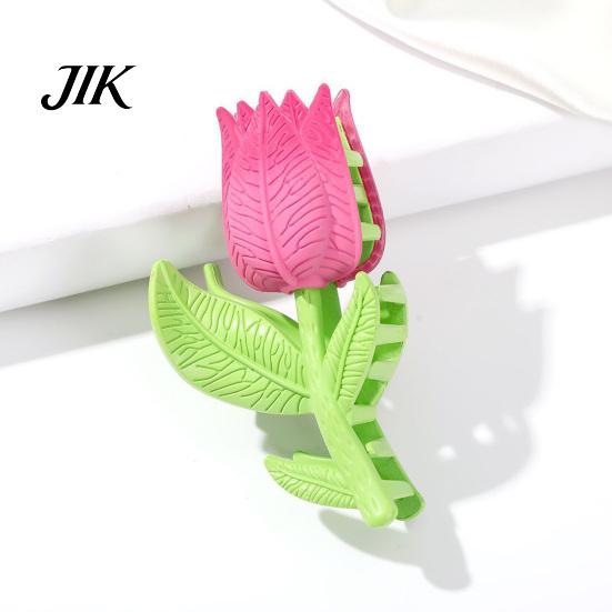 Fashionable Hair Barrettes for Girls Tulip Sunflower Plastic Claw Clip, Cute Floral Hairpin Decoration Accessories Women Girls, Summer Beach
