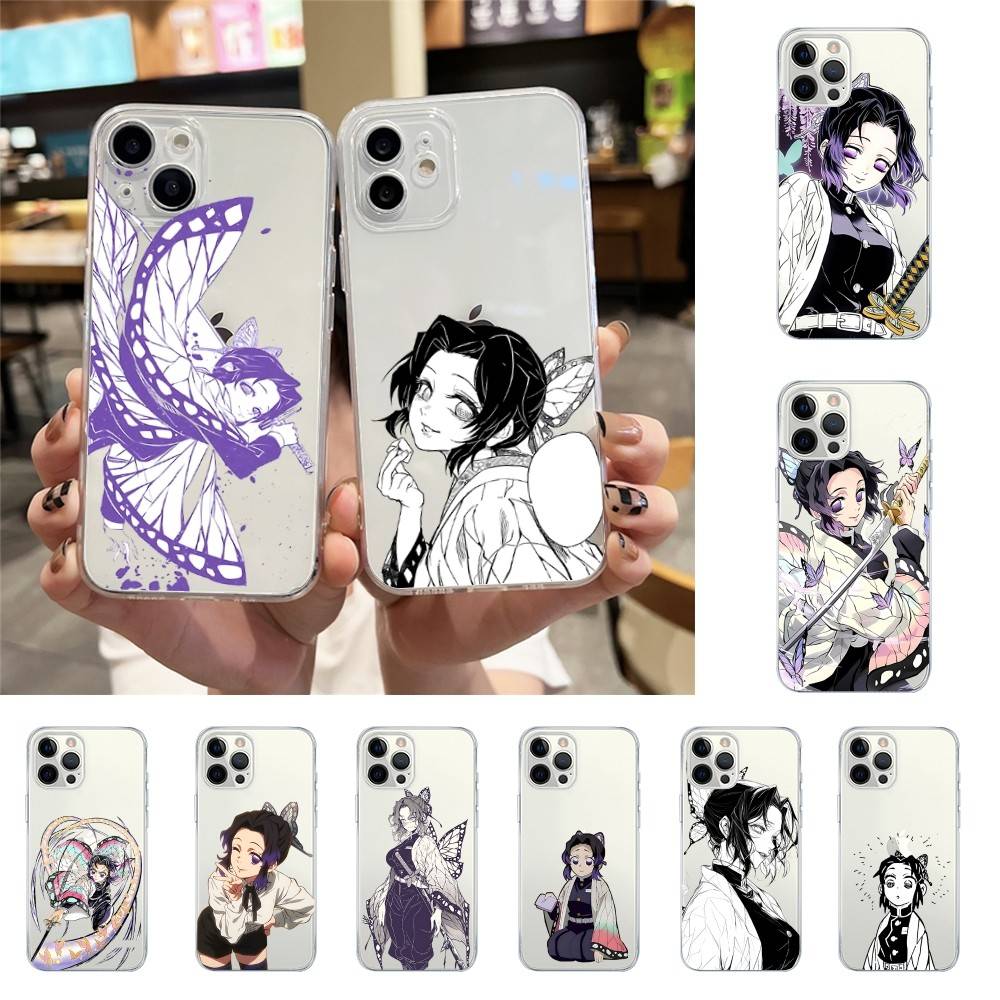 Милый чехол для телефона S-Shinobu K-Kochos Для Iphone17 16 15 11 13 14 Pro Max 7 8 Plus X Xr Xs Max Se2020 12mini Прозрачный чехол