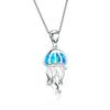 Bohemia Cute Turtle Pendant Necklace For Women Inlay Blue Imitation Opal Necklace Wedding Party Jewelry Christmas Gifts For Her