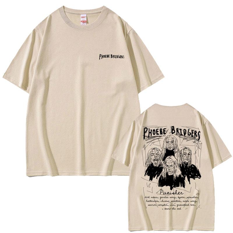 Singer Phoebe Bridgers Punisher Graphic Tshirts Unisex Womens Fashion Oversized T Shirts Unisexs Casual Cotton Short Sleeve Tshirt