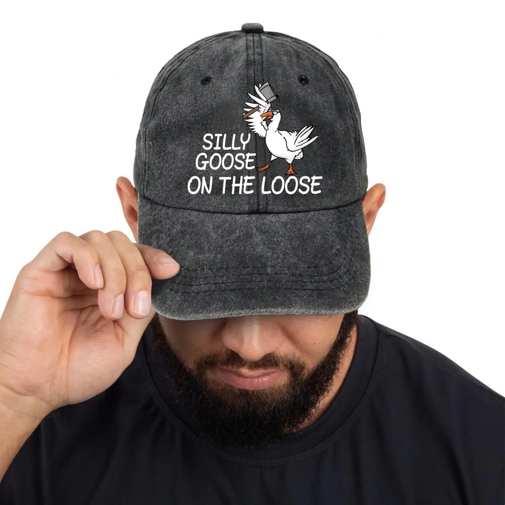 Silly Goose на свободе забавная шапка Goose винтажные кепки регулируемая хлопковая бейсболка для мужчин и женщин черная