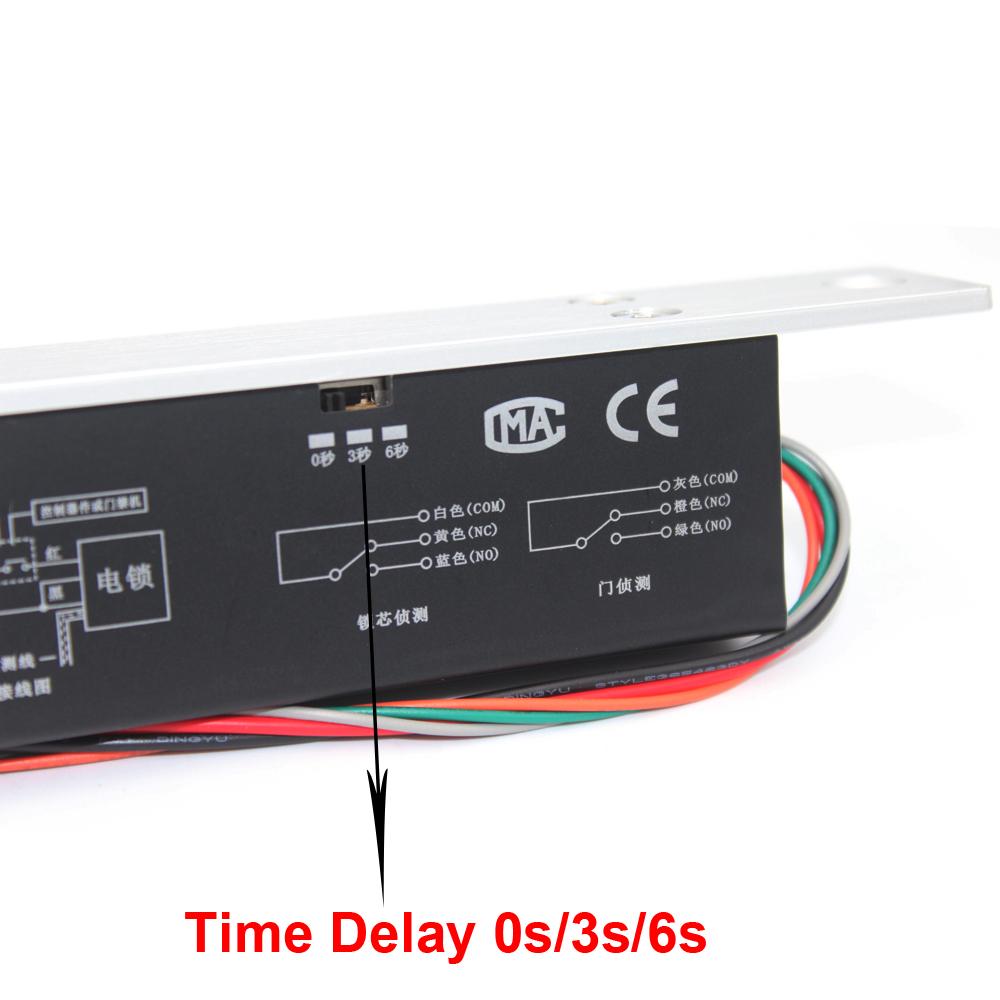 DC12V Электрический замок Магнитный выход NC/NO с таймером Врезной дверной замок Fail Safe Fail Secure Bolt Врезной дверной замок