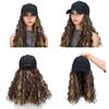 Baseball Cap One-piece Medium Length Water Wave Wig 17 Inch Curly Wave Hair Piece For Women Girls