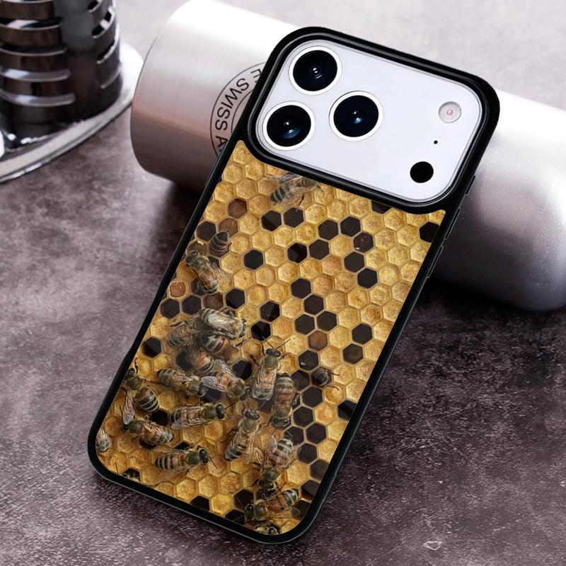 Чехол для телефона 'Пчела Соты Мед' для iPhone 17 16 15 14 13 12 11 Pro Max Plus 17Air Мягкий Силиконовый Чехол