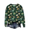 Women's Fashion Christmas Printed Long Sleeve Loose Round Neck Sweatshirt Top