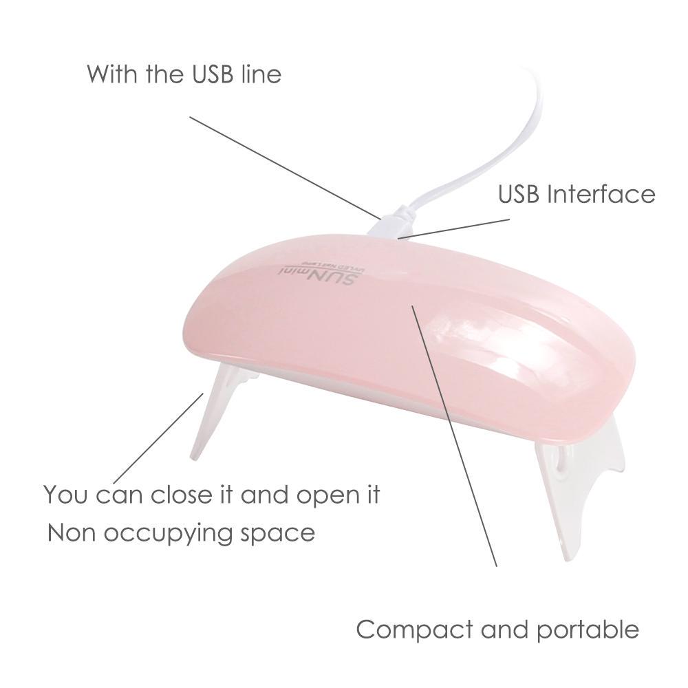 USB LED Light Therapy Lamp Droger Polish Machine Voor Curing Nail Gel Art 6W UV LED Lamp Nail Dryer