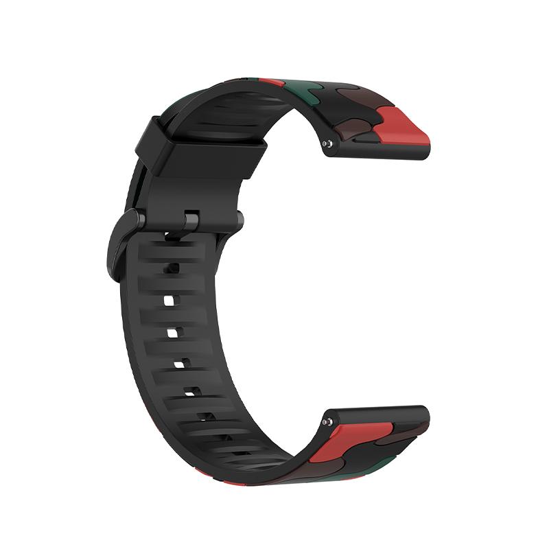 For Haylou Solar LS05 Camouflage Pattern Silicone Smart Watch Strap Replacement Watchband