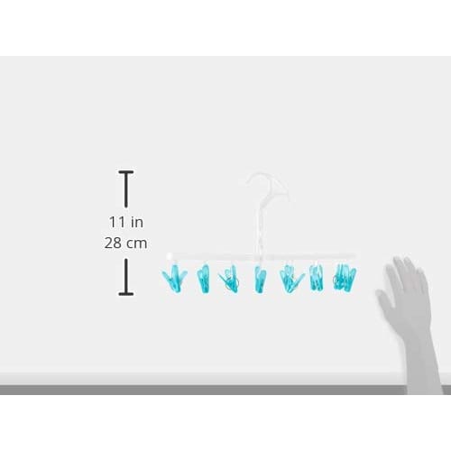 Aisen Промышленная Мини-Квадратная Вешалка для Сушки в Помещении, с 16 Прищепками, Синяя, 40 x 19.5 x 19.5 см