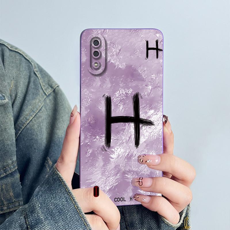 Для Samsung Galaxy A01 A015 Мягкий Жидкий Силиконовый Чехол для Телефона SamsungA01 Защитный Чехол Сладкий Цветок Буква Печатная Задняя Крышка