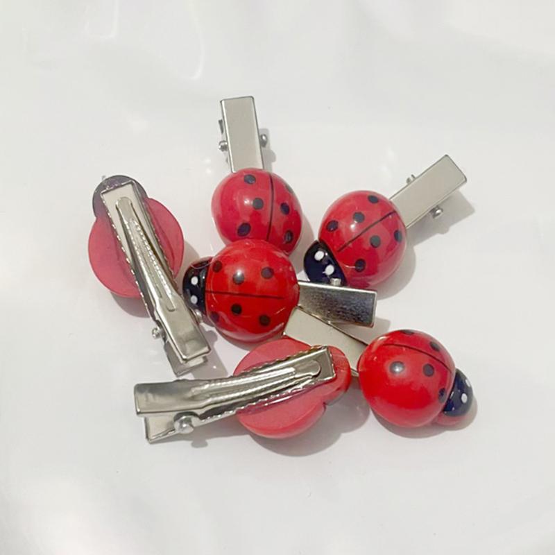 10Pcs Simulated Ladybug Hair Clips Animal Insect Hair Clips Creative Hair Accessories Headwear For Hair Decoration