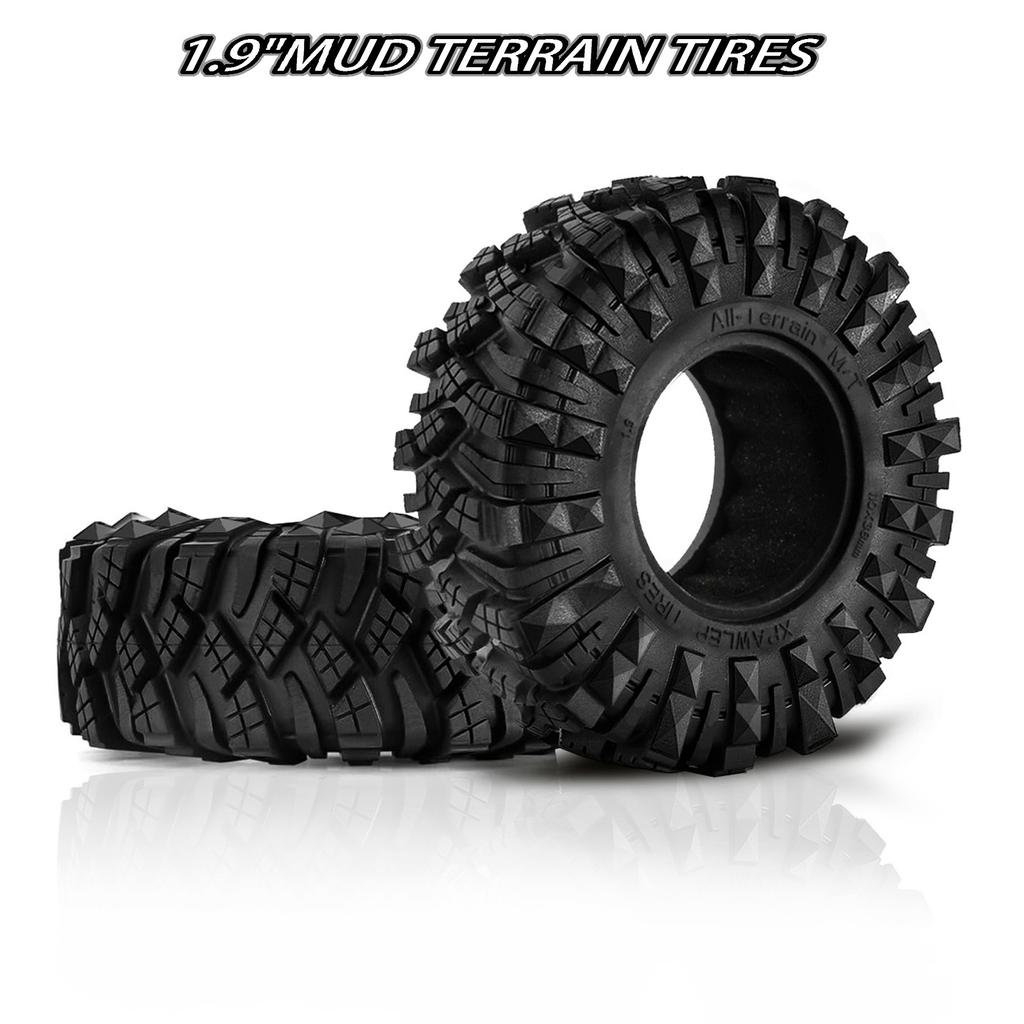 Rubber Tires Remote Control Car Tires 4PCS Replacement for SCX10 II III 90046 Trax4 TRX4 4WD D90