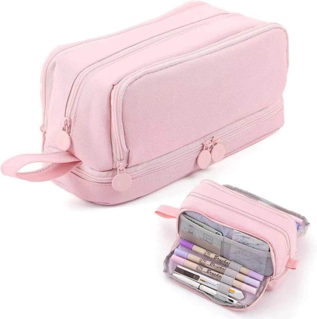 Portable Pen Bag With Large Capacity Pen Holder, Children's Multi-functional Pencil Case