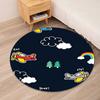 Cute airplane Printed Round Rug Carpet Chair Rug Area Rug Entryway Doormats,for Office Chair Living Room Bedroom Kitchen Room.