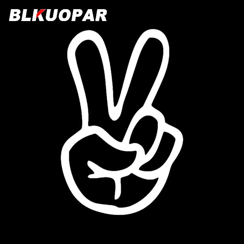 BLKUOPAR Мультяшные пальцы Наклейки Защита от царапин Перекрытие Царапина Автомобильные наклейки Силуэт Вырезка Шлем ФУРГОН Защита двери автомобиля