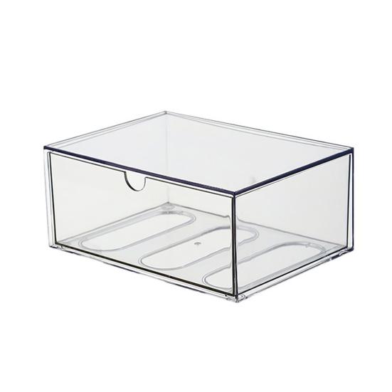 Акриловый Органайзер для Хранения Прозрачный Органайзер с Выдвижными Ящиками Пылезащитный Органайзер для Косметики Очки Чай Кофе Канцелярские Принадлежности Настольный Контейнер для Хранения