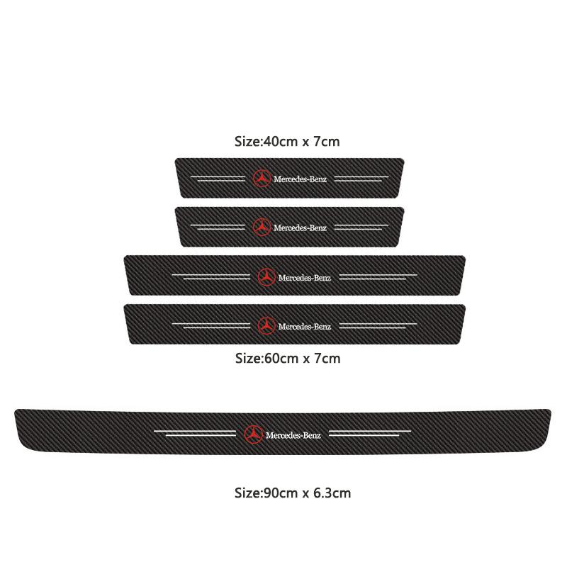 CRG1 Carbon Fiber Car Door Threshold Protector Stickers Waterproof For Mercedes Benz AMG Smart W205 C300 W203 W206 W108 W124 W126