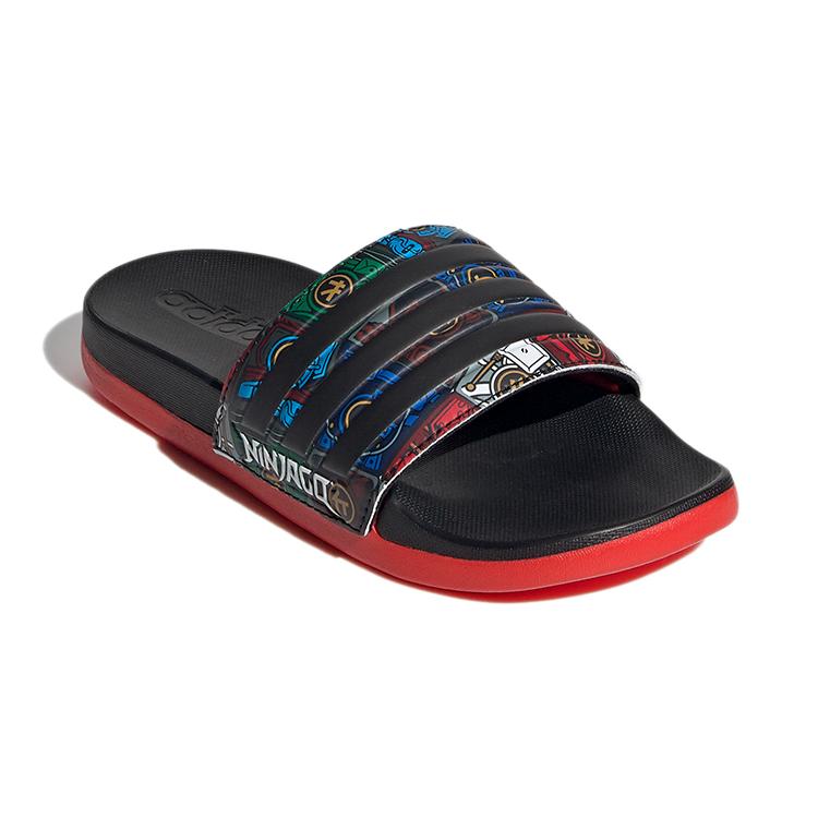 Детские шлепанцы LEGO x Adidas Adilette Comfort K Черно-красные FY8835