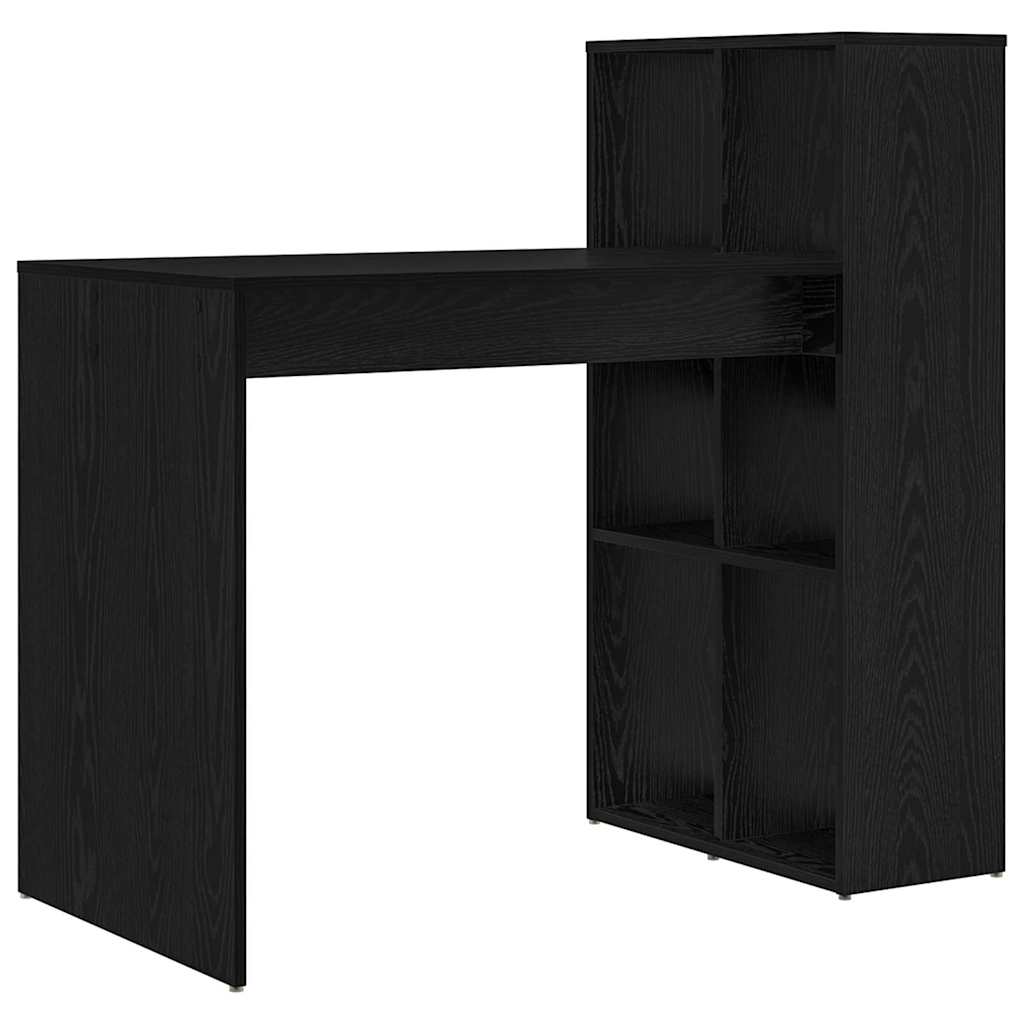 Desk with Shelf Black Oak Effect 108 x 55 x 103.5 cm