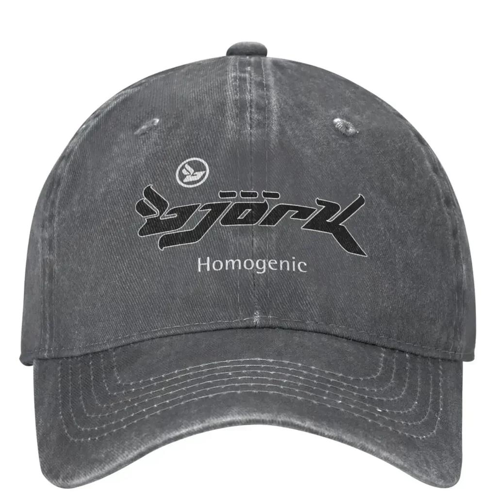 Casual Bjork Homogenic Logo Black White Baseball Caps Unisex Women Distressed Denim Snapback Hat Outdoor Running Golf