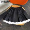 Girls' Korean Style Bow Tie Girls' Half Skirt Lace Lace Lace Pleated Suit Half Skirt