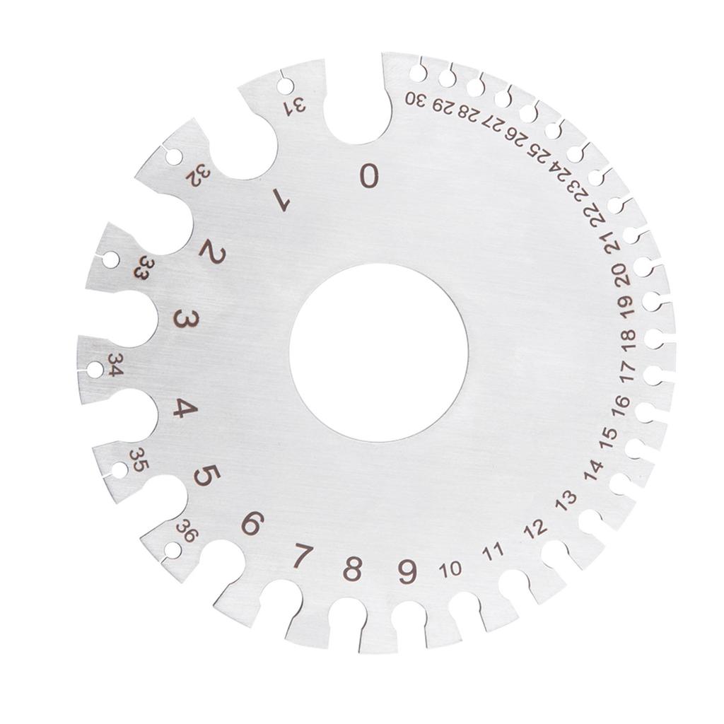 Stainless Steel 2 Sides Round Wire Thickness Measurer Tester Ruler Gauge Diameter Tool