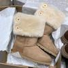 Snow Boots Women's Winter 2025 New Fur Integrated Medium Tube Short Boots Piled Thick-soled Fluffy Cotton Shoes Warm Boots