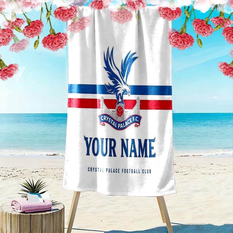 Crystal Palace F Custom Name Print Beach Towel Large Soft Quick Dry Towel For Beach Camping Swimming