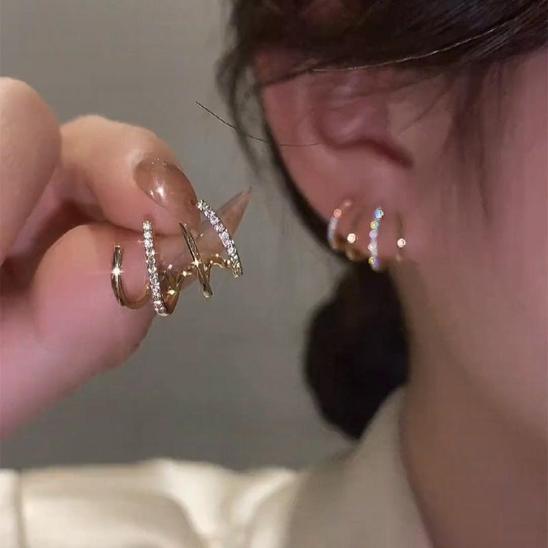 Корейские серьги-клипсы с крючками для ушей для женщин, простые серьги золотого цвета, модные украшения, подарок на Новый год