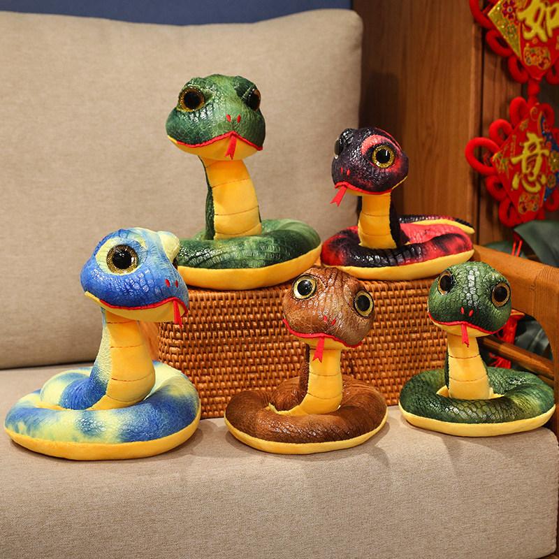 Плюшевая игрушка кукла большая змея с пайетками зодиакальная кукла-змея талисман года змеи детская успокаивающая кукла