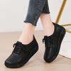 Autumn and Winter Leather Lace-up Muffin Platform Women's Shoes Casual Shoes Color Matching Front Lace-up Single Shoes Mother Shoes