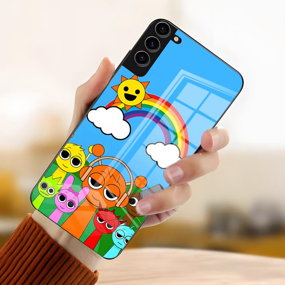 Мультяшный Игровой Чехол Sprunki Для Samsung A25 A13 A33 5G A54 A36 A35 A56 A52 A14 Ударопрочный Стеклянный Чехол
