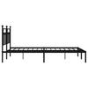 Metal Bed Frame with Headboard Black 183 x 213 cm