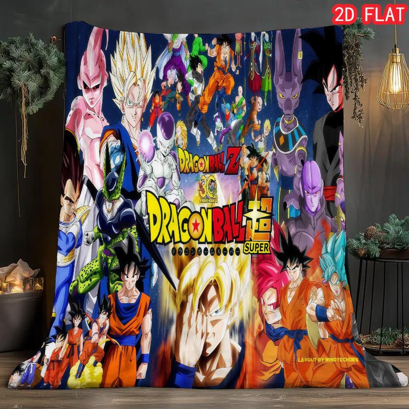 Dragon Ball Fade Resistant Blanket Soft Durable Flannel Throw for Living Room Bedroom Anime Lovers THW